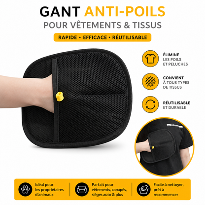 Gant Anti-Poils Électrostatique pour animaux de compagnie